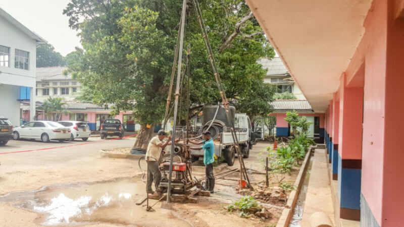 Soil testing at the site